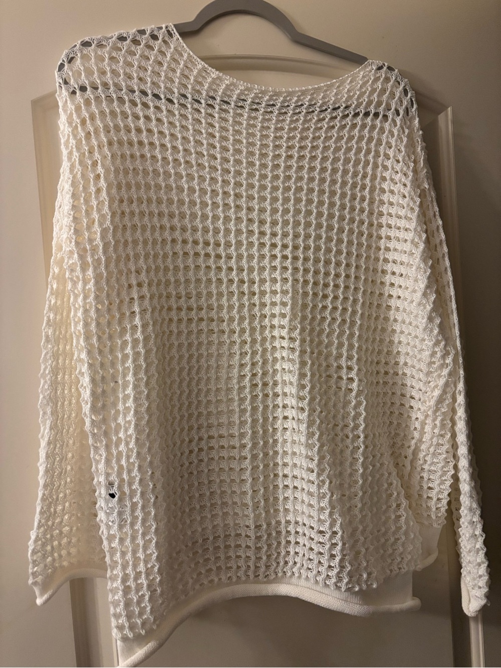Lightweight Open-Knit Cream Women's Sweater